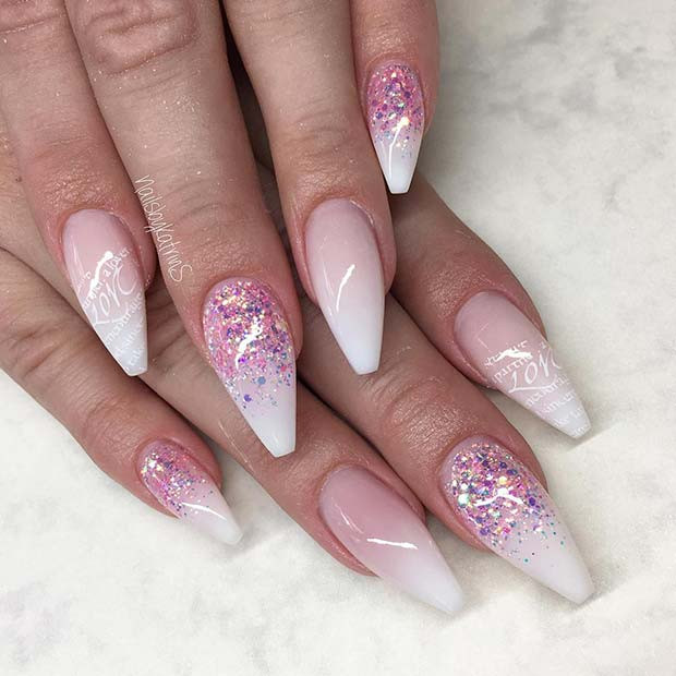 Pink Glitter Nails
 41 of the Most Beautiful French Ombre Nails