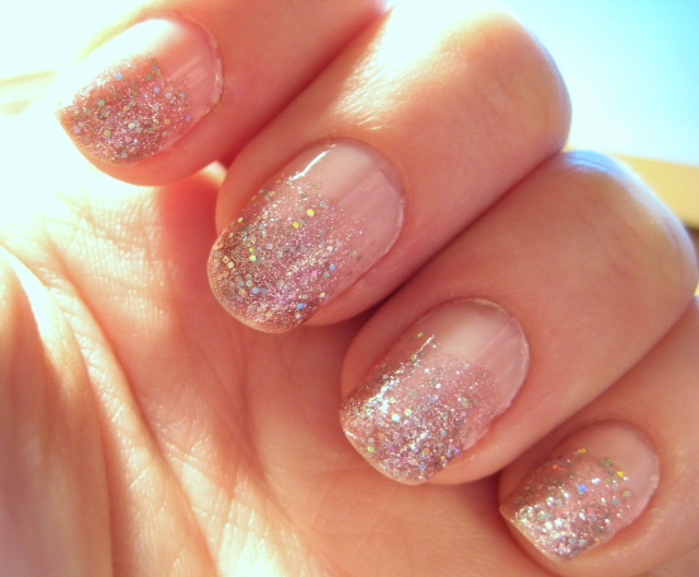 Pink Glitter Ombre Nails
 Wedding nails — The Knot munity