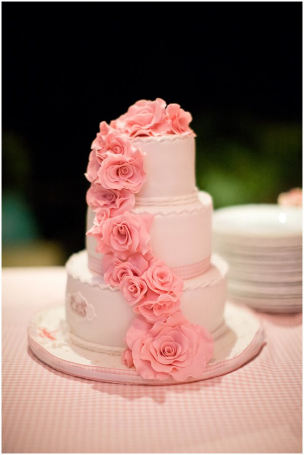 Pink Wedding Cakes
 Bespoke wedding dresses for rustic wedding on Corsica