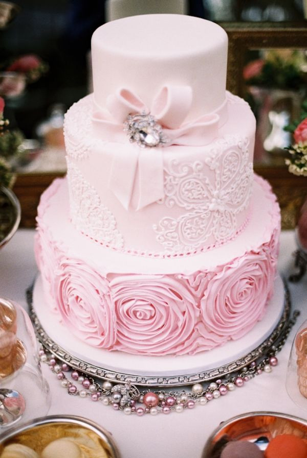 Pink Wedding Cakes
 Art Deco Wedding Inspiration from Reg Campbell