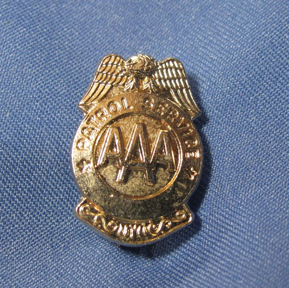 Pins Badge
 Vintage AAA Patrol Service Badge Insurance Silvertone