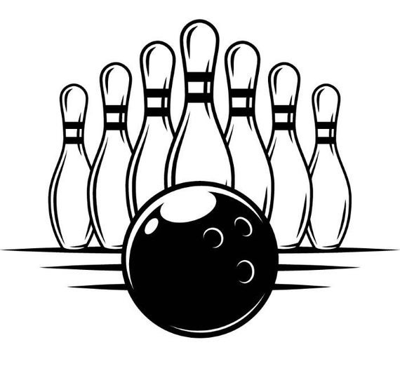 Pins Logo
 Bowling Logo 1 Ball Pins Setup Sports Bowl Game Logo SVG