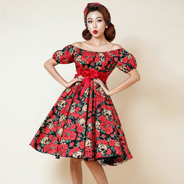 Pins Up Style
 0264 1950s Rockabilly pinup fashion classic elegant party