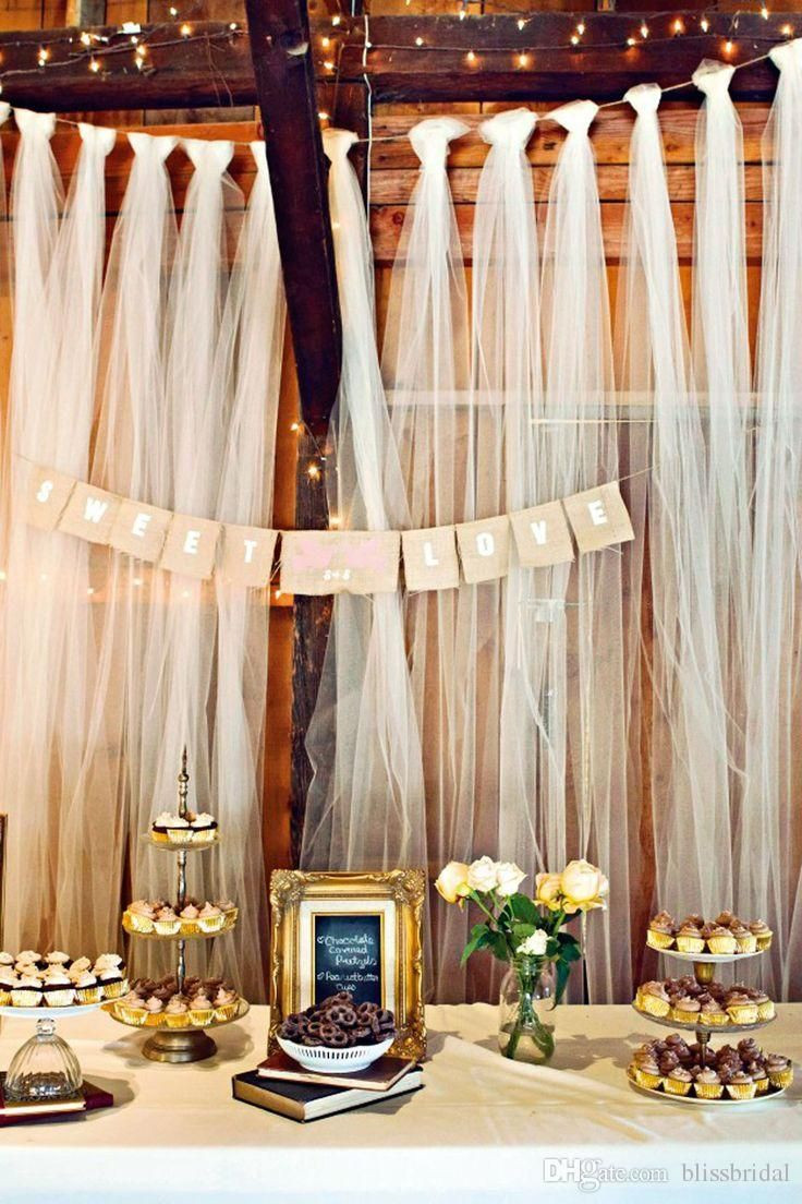 Pinterest DIY Wedding
 Easy DIY tulle buffet backdrop wedding decoration