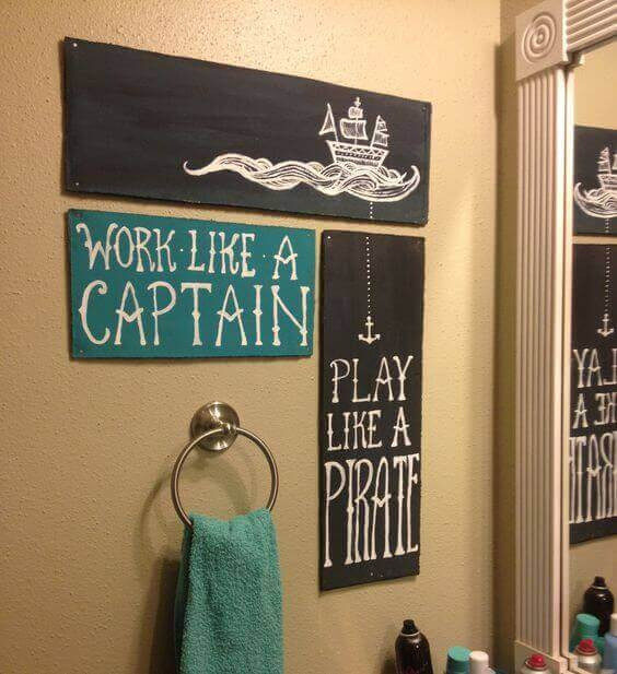 Pirate Bathroom Decor
 70 Cool DIY Pallet Signs With Quotes & Ideas for Your
