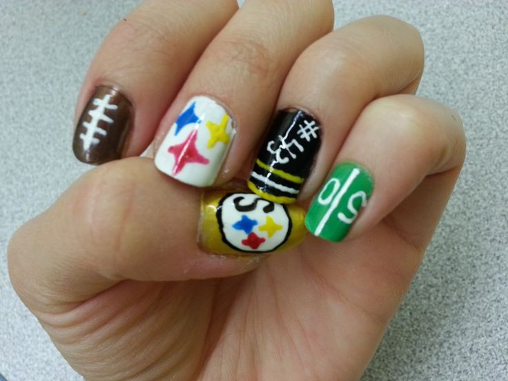 Pittsburgh Steelers Nail Designs
 NFL Steelers Football nail art
