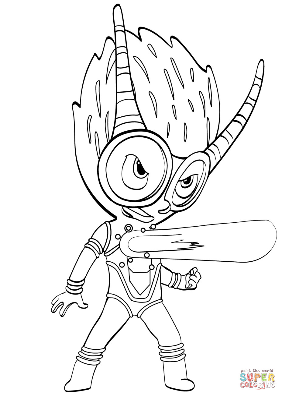 Pj Masks Coloring Pages Printable
 Firefly Villain from PJ Masks coloring page