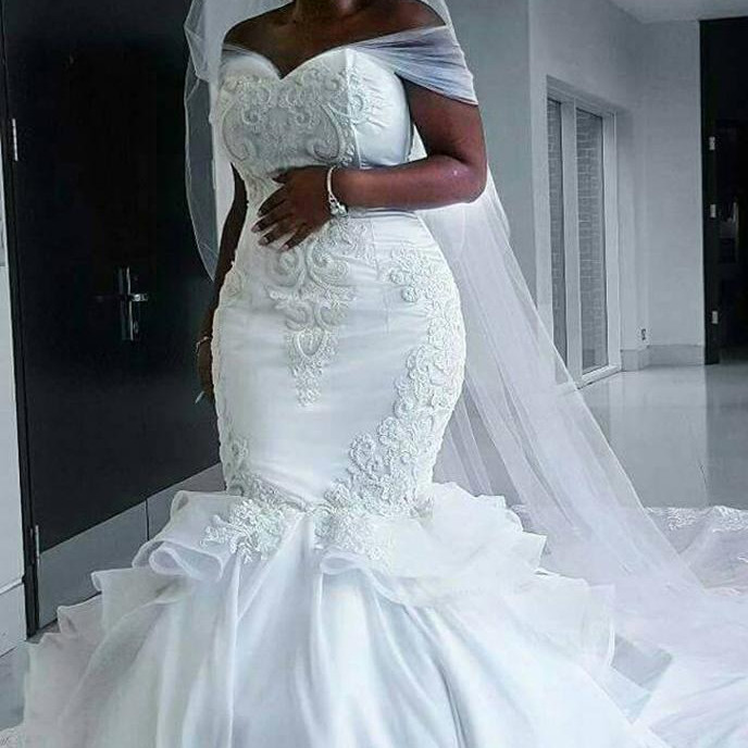 Plus Size Wedding Gowns With Sleeves
 African Bridal Gowns Tulle Plus Size Wedding Dresses court