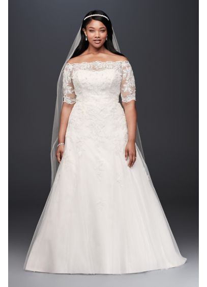 Plus Size Wedding Gowns With Sleeves
 Jewel 3 4 Sleeve Plus Size Wedding Dress