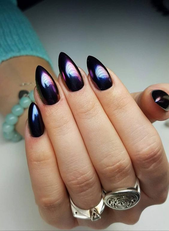 Pointy Nail Colors
 83 Pointy and Chrome Summer Nail Color Design Ideas for