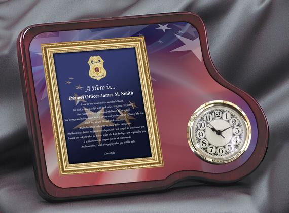 Police Graduation Gift Ideas
 Law Enforcement Clock Police Academy Gift Mahogany