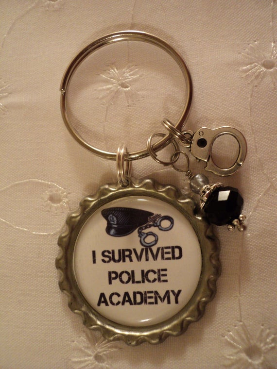 Police Graduation Gift Ideas
 I Survived Police Academy key chain with charms by