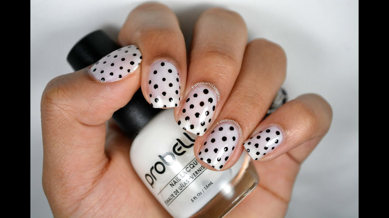 Polka Dot Nail Designs
 DIY Classy Polka Dots Nail Art Using ly A Toothpick