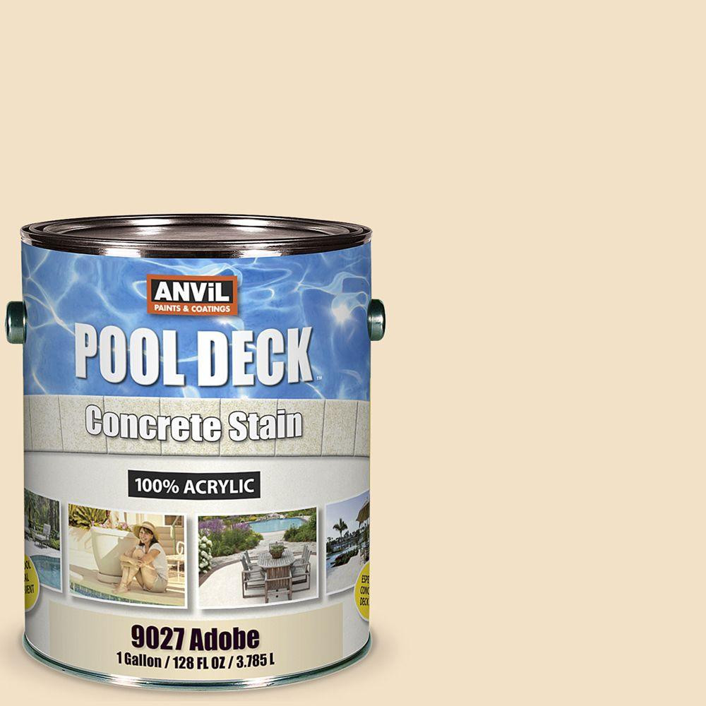 Pool Deck Paint Home Depot
 ANViL 1 gal Adobe Pool Deck Concrete Stain The