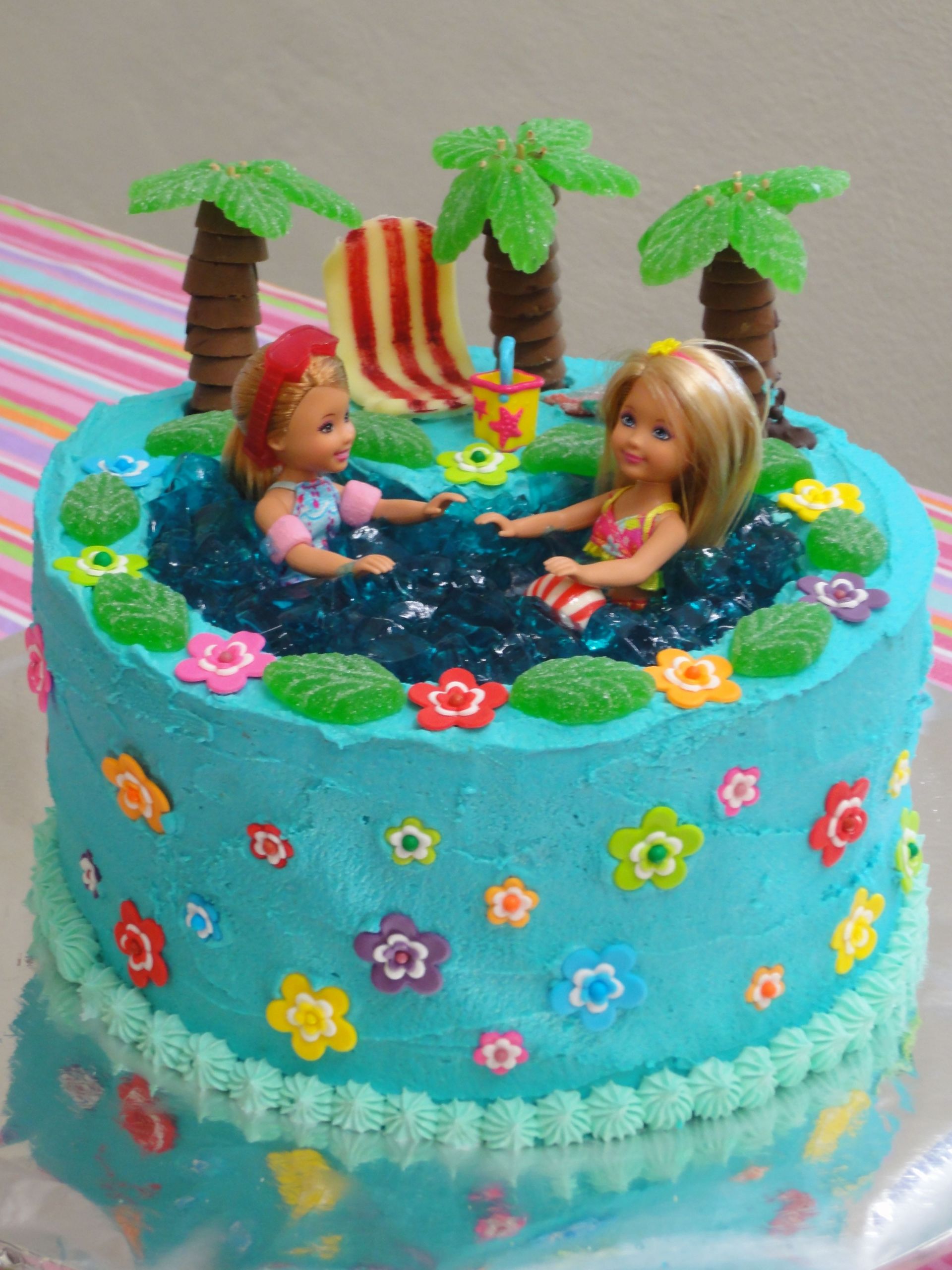 Pool Party Birthday Cake Ideas
 Barbie pool party birthday cake made by me