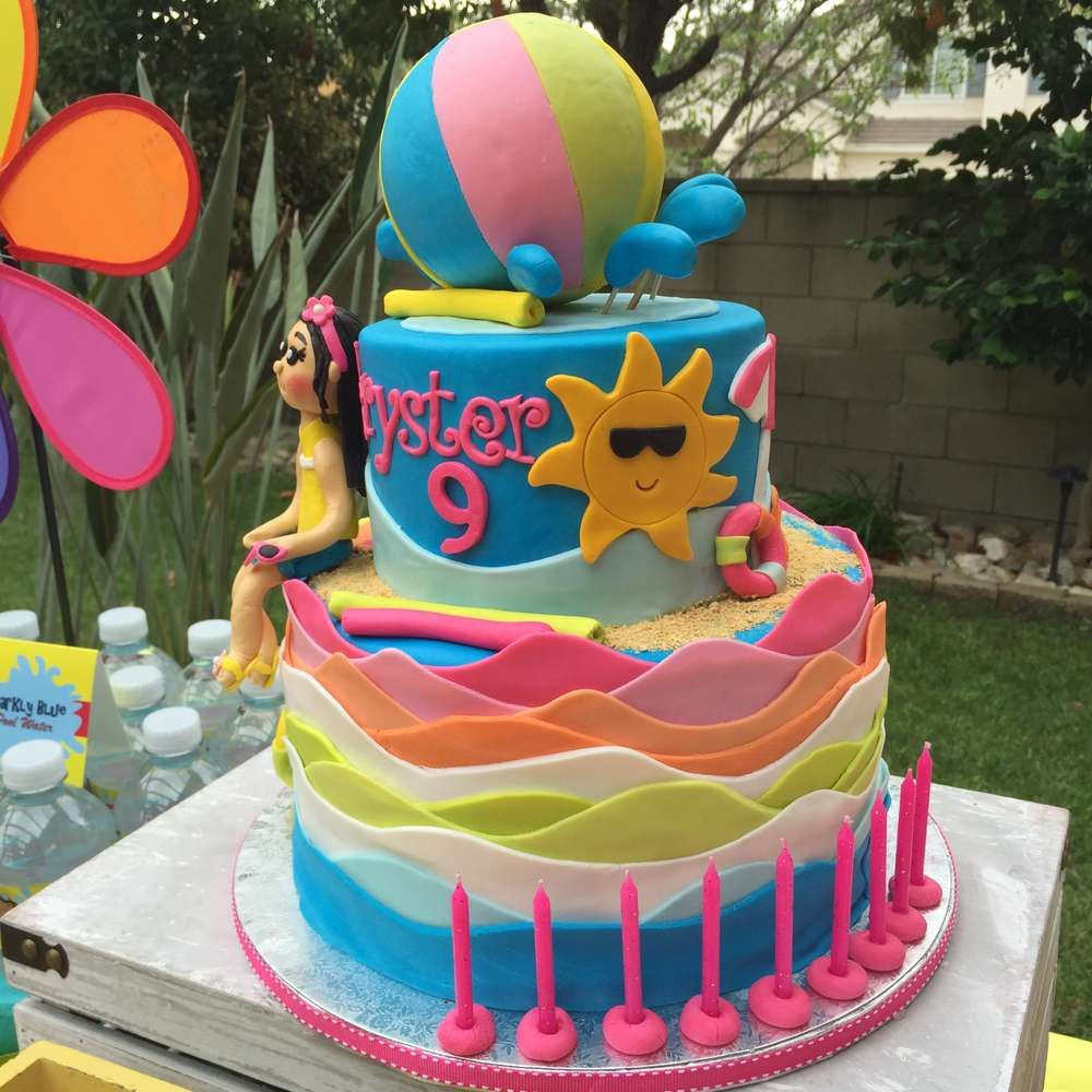 Pool Party Birthday Cake Ideas
 Kryster s Swimming Summer Birthday Party