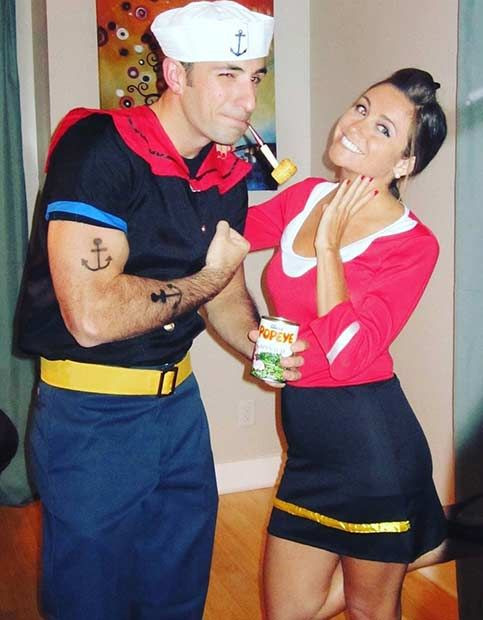 Popeye And Olive Oyl Costumes DIY
 20 Cheap DIY Cute Couples Halloween Costume Ideas 2017