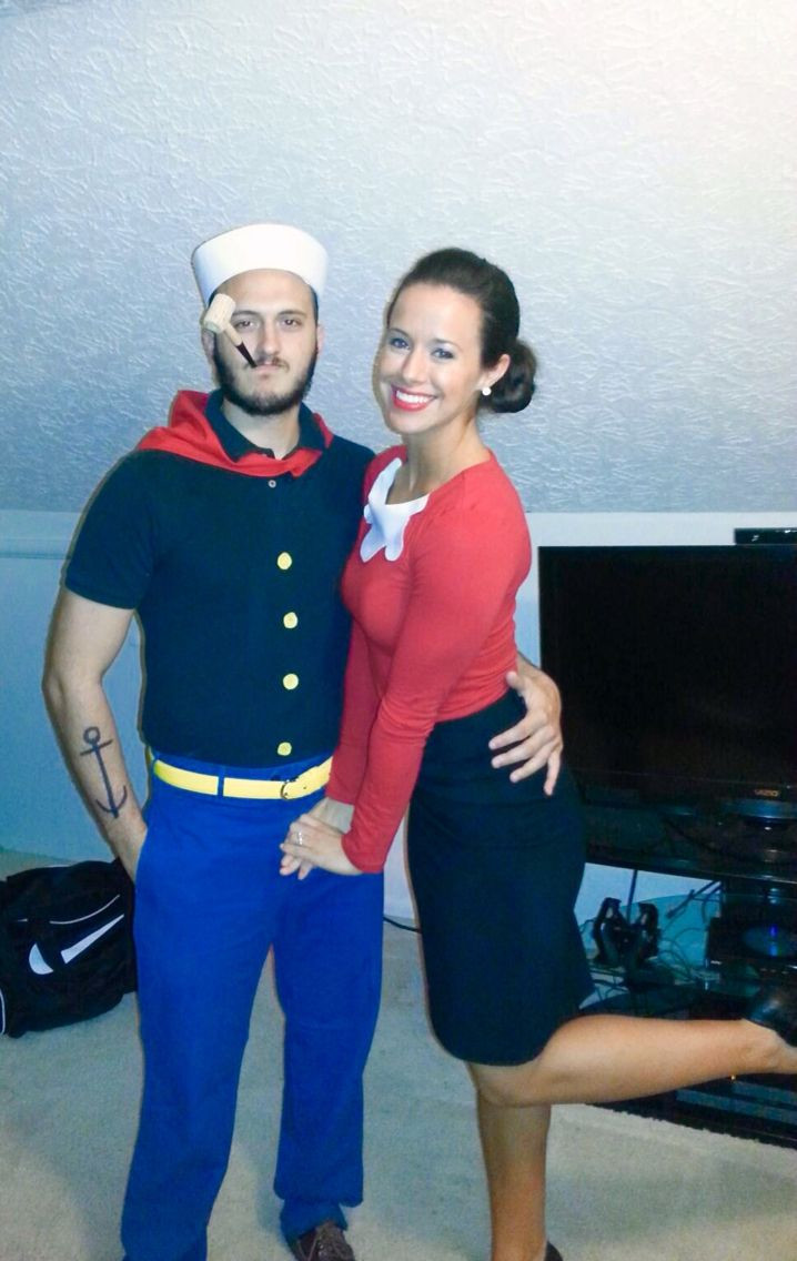 Popeye And Olive Oyl Costumes DIY
 DIY Halloween costume for adults Popeye the Sailor Man