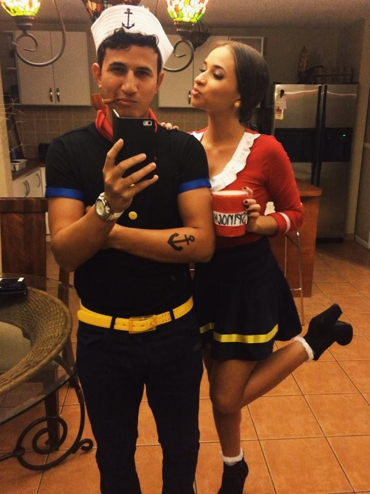 Popeye And Olive Oyl Costumes DIY
 Popeye and Olive Oyl for Halloween halloween couple