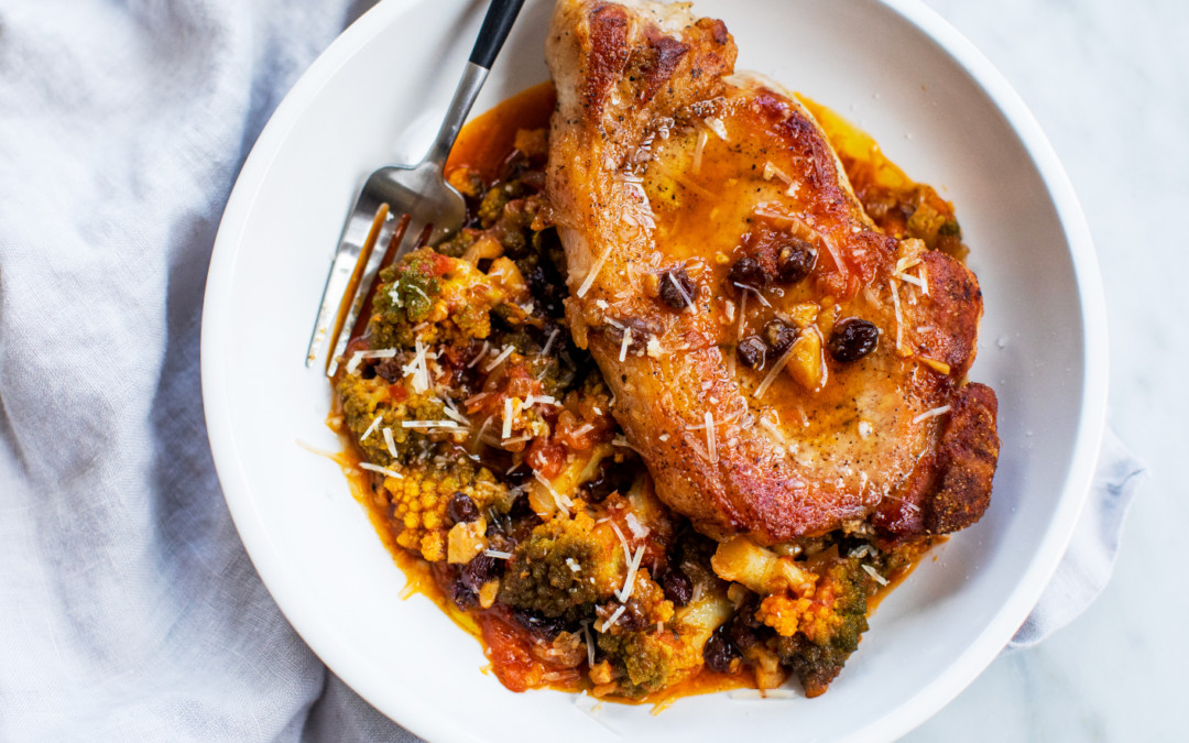 Pork Chop Dinners For Two
 Dinner for Two Pork Chops with Tomato Braised Romanesco