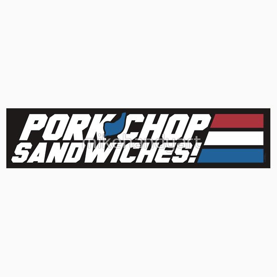 Pork Chop Sandwiches G I Joe
 "Pork Chop Sandwiches STICKER " Stickers by mikehandyart
