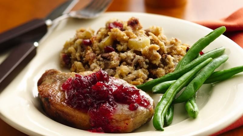 Pork Chops With Stuffing
 Slow Cooker Pork Chops with Cranberry Cornbread Stuffing