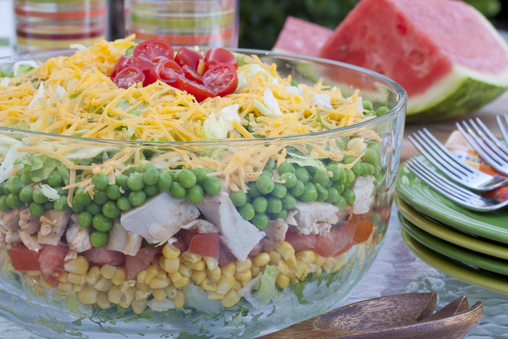 Potluck Dinner Party Ideas
 Rainbow Stacked Salad