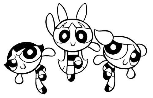 Powerpuff Girls Coloring Sheet
 Powerpuff Girls Excited Coloring Pages