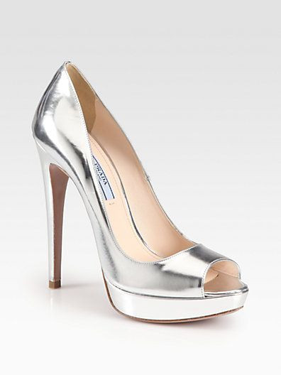 Prada Wedding Shoes
 Prada Metallic Leather Pumps Saks