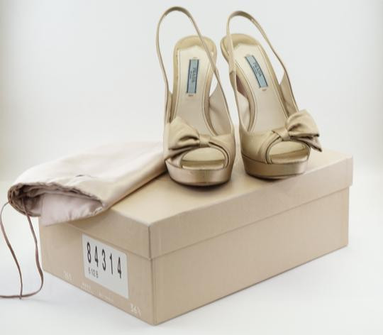 Prada Wedding Shoes
 Prada Blush Satin Bow Pink Slingback with Box and Dustbag