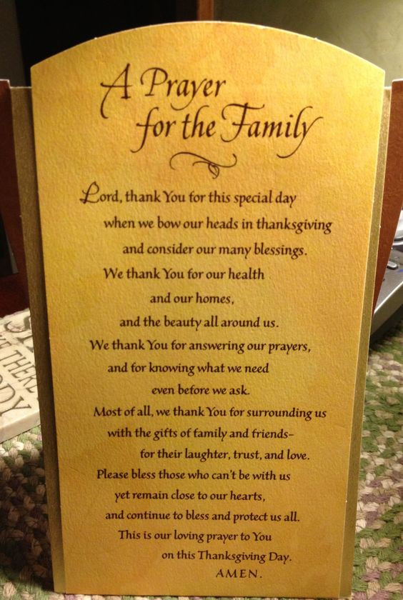 Prayer Quotes For Family And Friends
 Thanksgiving prayer To my husband my boys and all of our