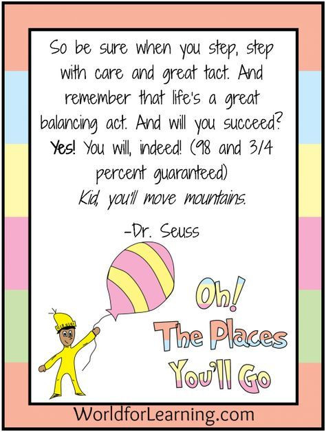 Pre K Graduation Quotes
 Oh the Places You ll Go FREE Printable When I Grow Up