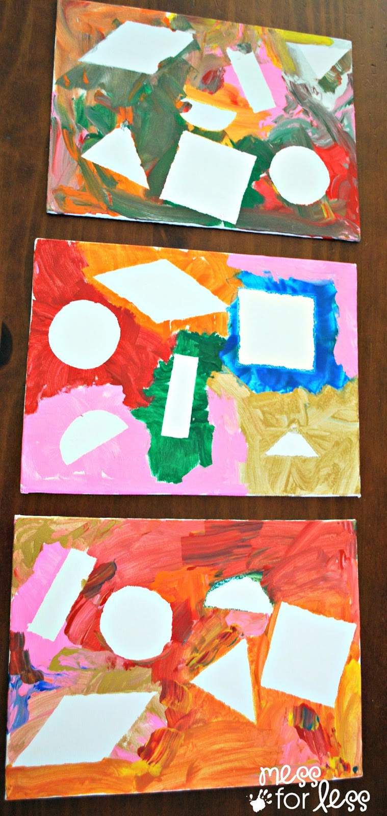 Preschool Art Project
 Contact Paper Shape Art Mess for Less