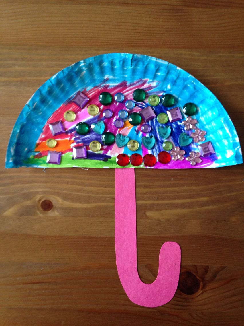 Preschoolers Art And Craft
 Paper Plate Umbrella Craft Preschool Craft