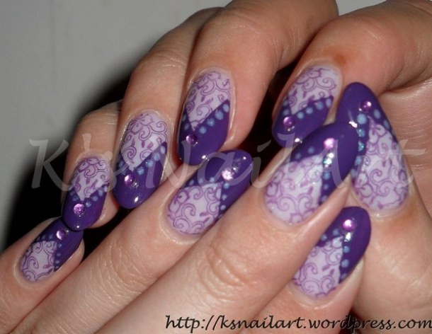 Pretty Purple Nails
 Purple Stamped Nails and Wild & Mild in Pretty Lilac