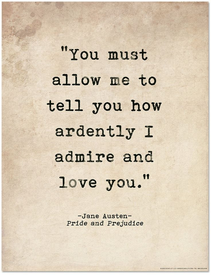 Pride And Prejudice Quotes About Marriage
 Romantic Quote Poster How Ardently I Admire And Love You