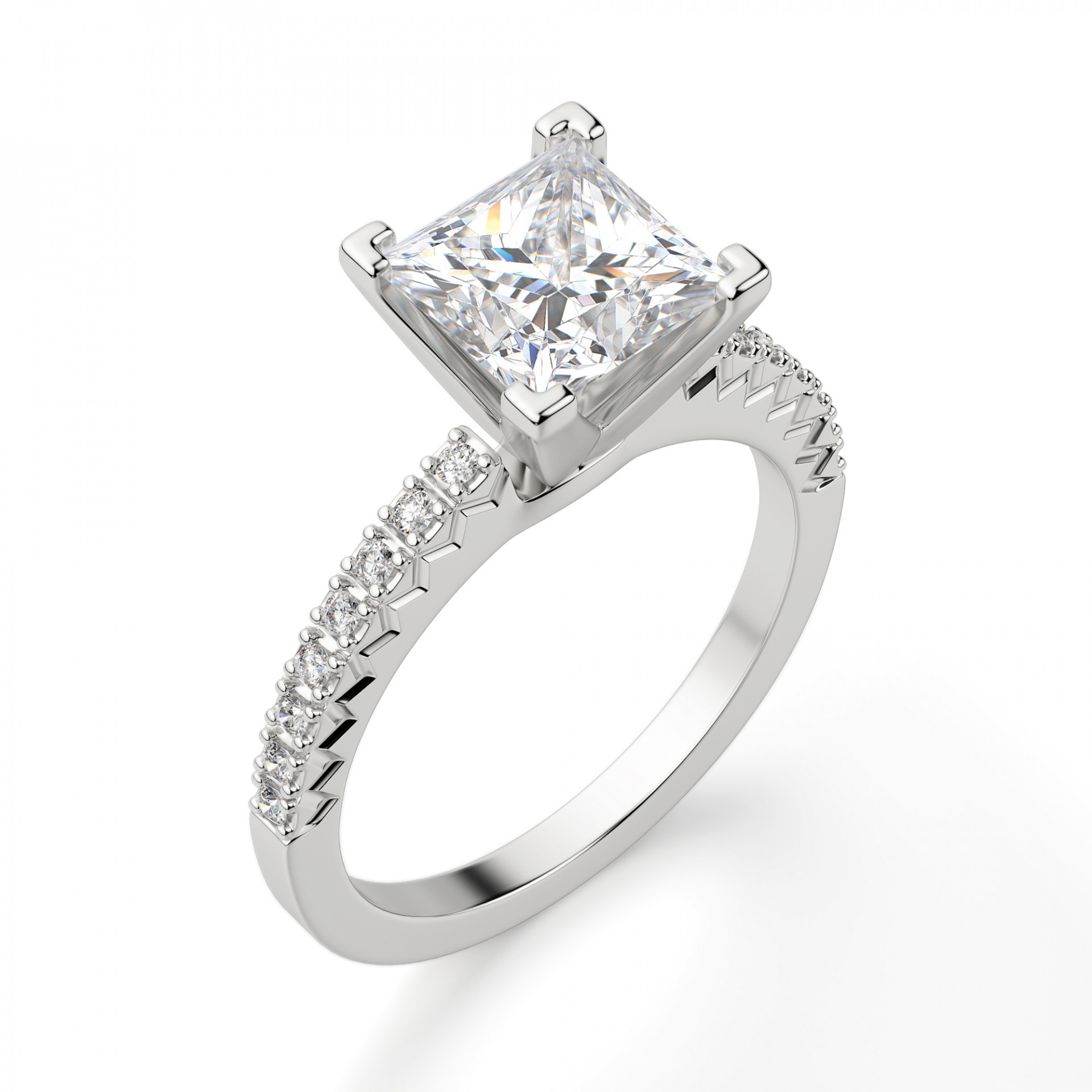 Princes Cut Wedding Rings
 Angelix Princess Cut Engagement Ring