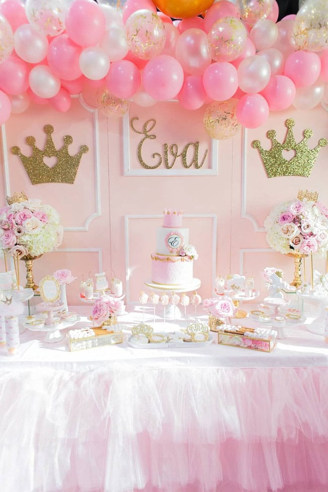 Princess Birthday Decorations
 Pink and Gold Princess Birthday Party Pretty My Party