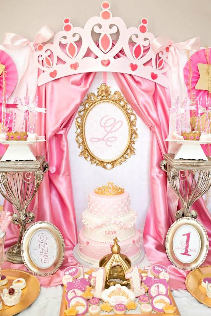 Princess Birthday Decorations
 Kara s Party Ideas Royal Princess First Birthday Party