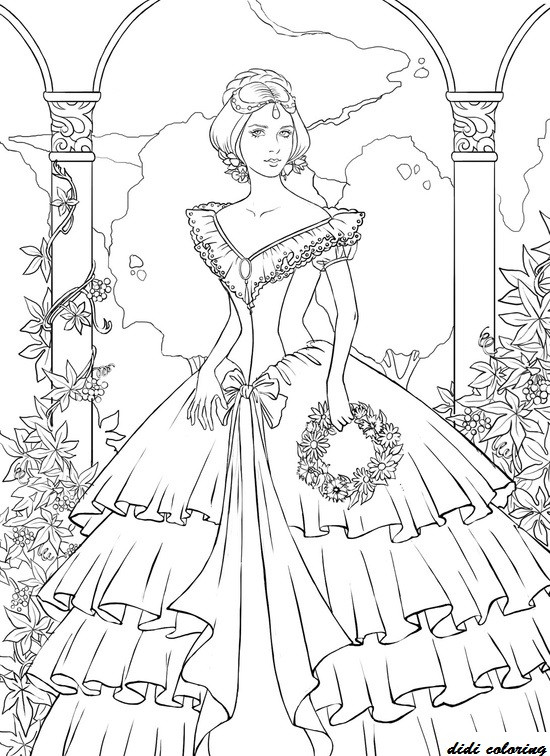 Princess Coloring Pages For Girls
 Unknown Walt Disney Coloring Pages