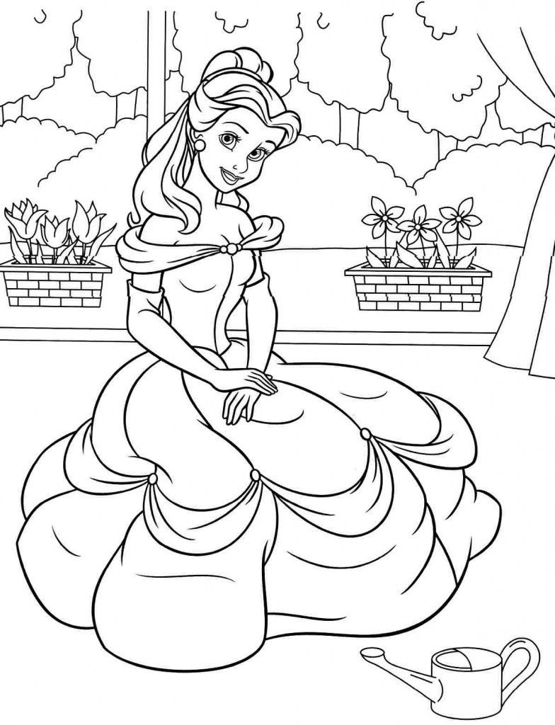 Princess Coloring Pages For Girls
 Free Printable Belle Coloring Pages For Kids