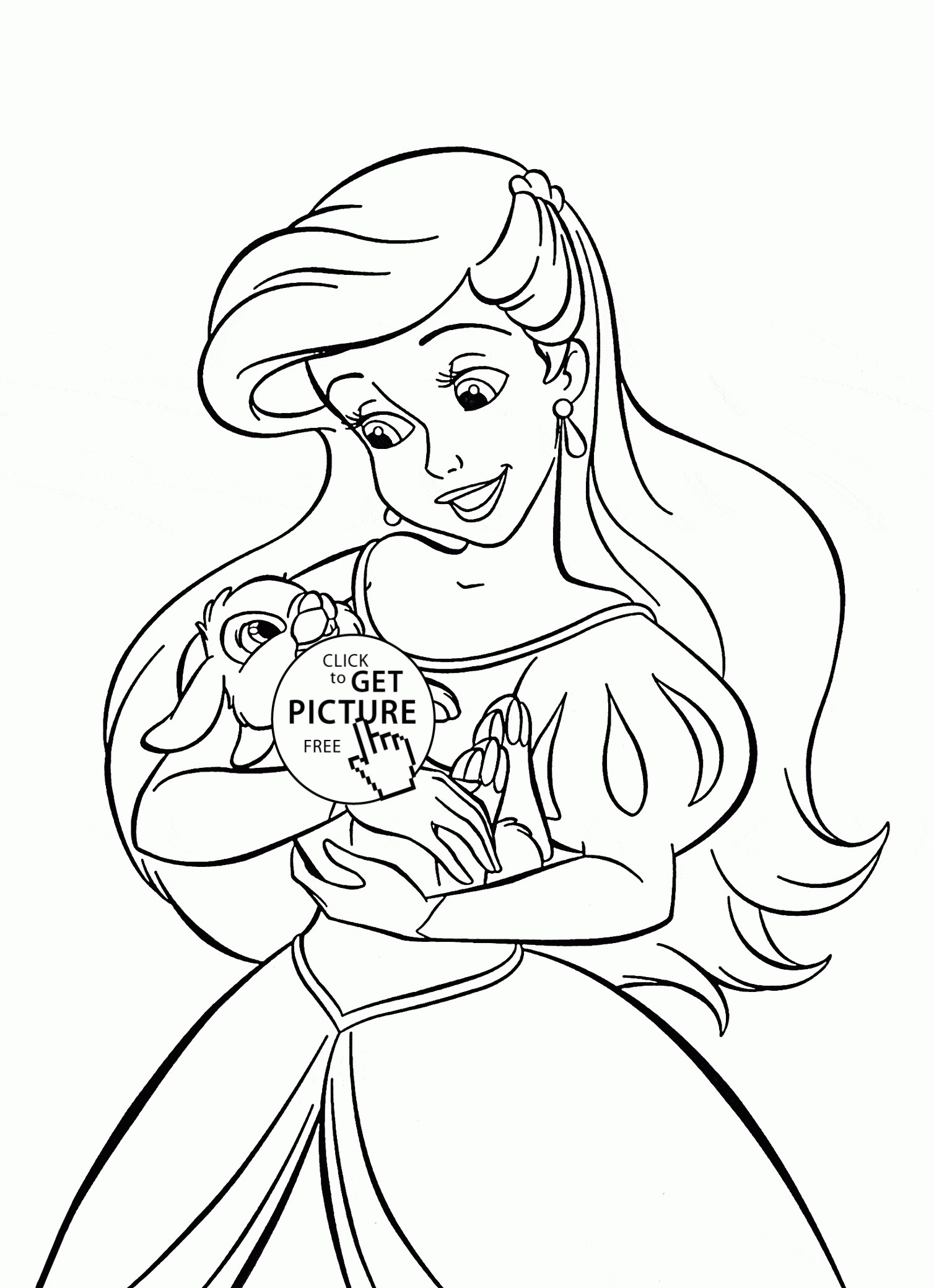 Princess Coloring Pages For Girls
 Disney Princess Ariel Coloring Pages For Girls