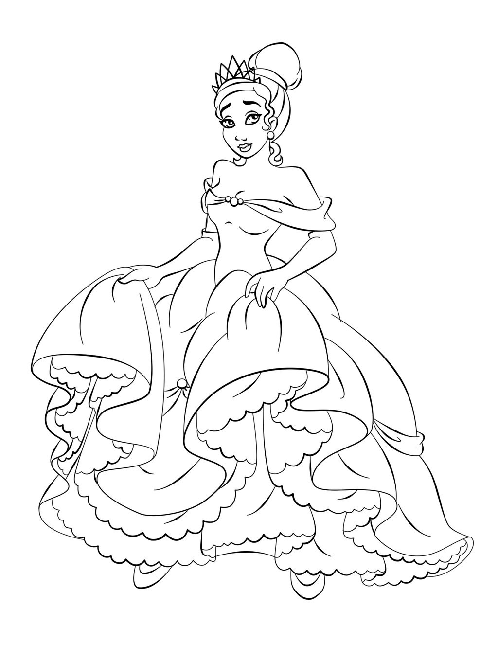 Princess Coloring Pages For Girls
 Disney Princess Tiana Coloring Pages To Girls