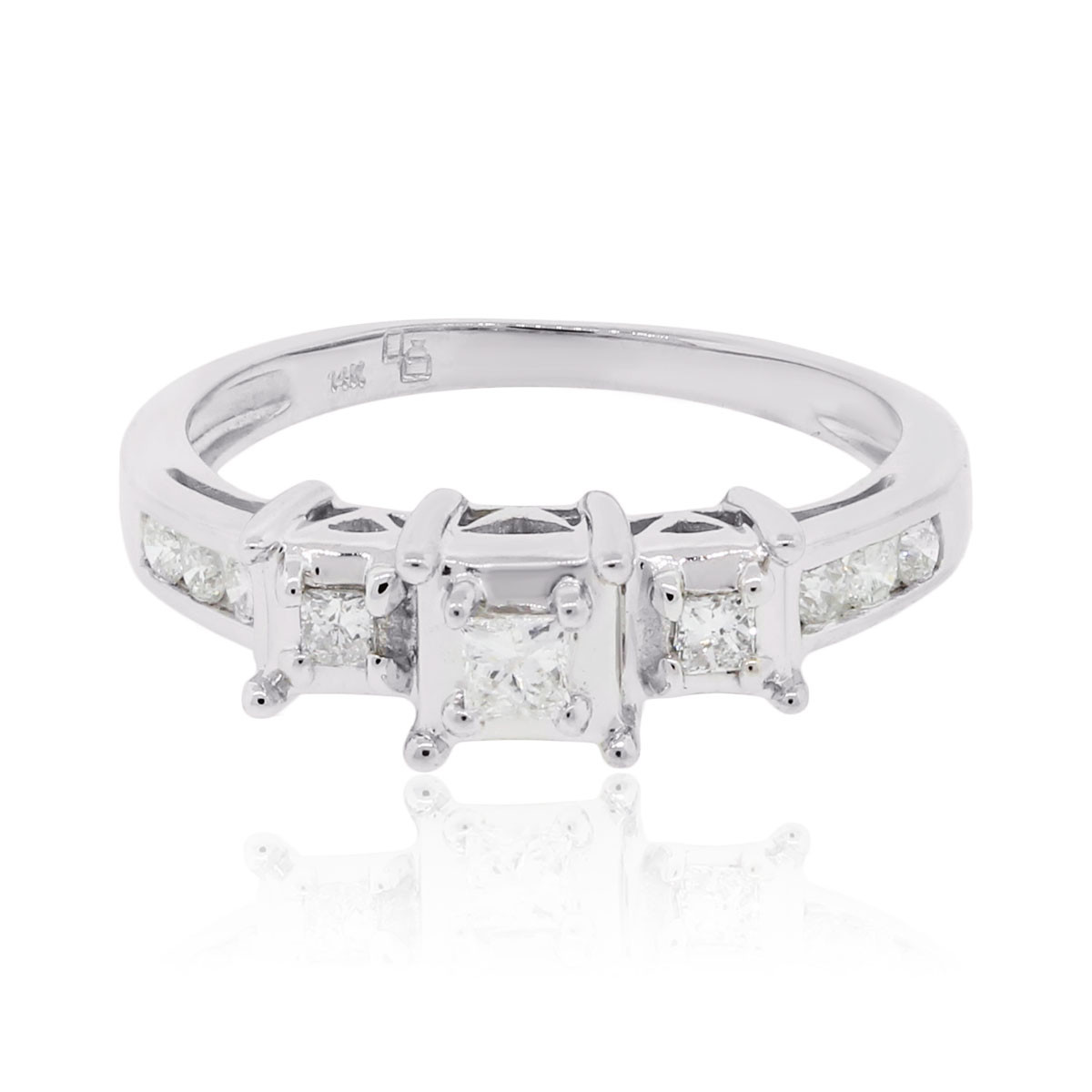 Princess Cut White Gold Engagement Ring
 14k White Gold 0 30ctw Princess Cut Diamond Engagement Ring