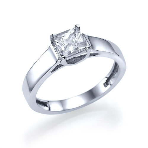 Princess Cut White Gold Engagement Ring
 75 CT Princess Cut Diamond Engagement Ring 14k White Gold