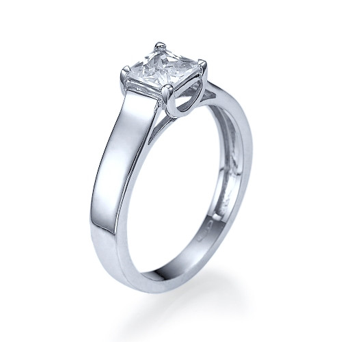 Princess Cut White Gold Engagement Ring
 75 CT Princess Cut Diamond Engagement Ring 14k White Gold