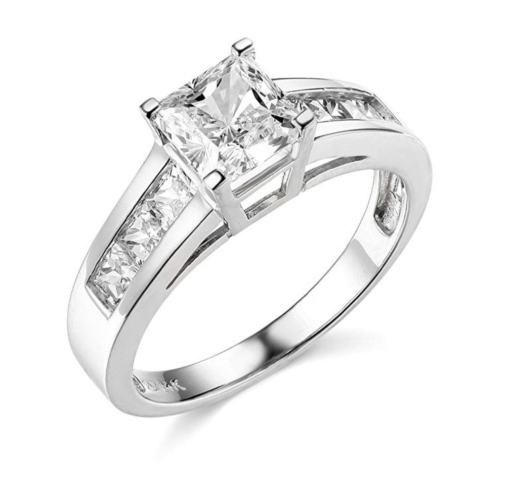 Princess Cut White Gold Engagement Rings
 2 5 Ct Princess Cut Engagement Wedding Ring Channel
