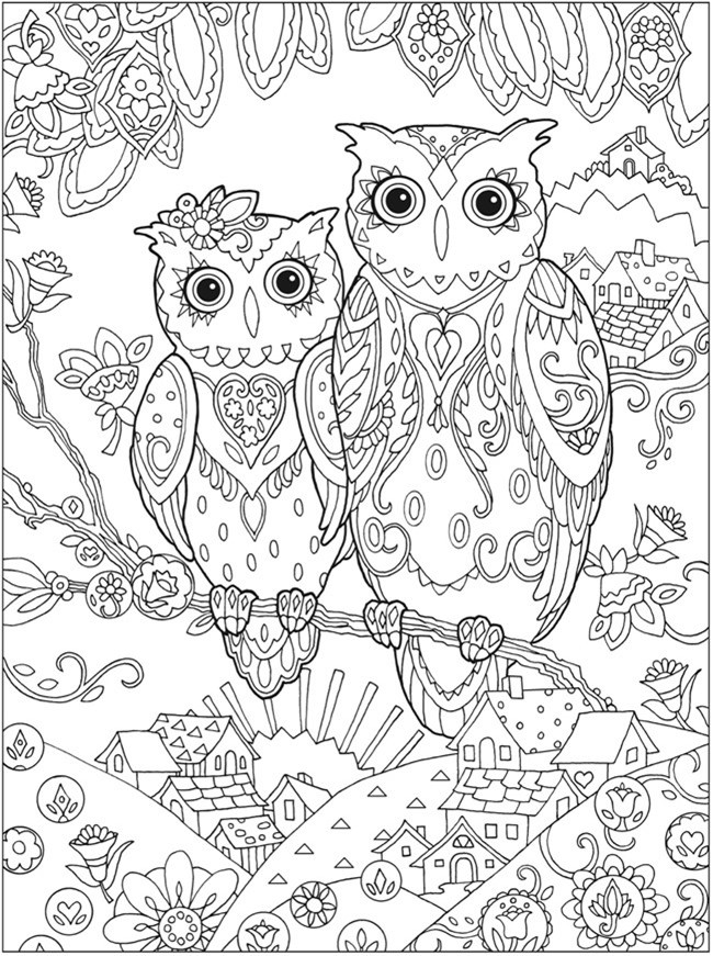 Printable Advanced Coloring Pages
 OWL Coloring Pages for Adults Free Detailed Owl Coloring