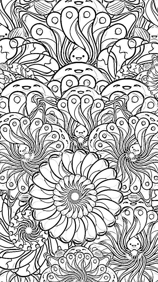 Printable Advanced Coloring Pages
 Abstract Doodle Zentangle Paisley Coloring pages colouring