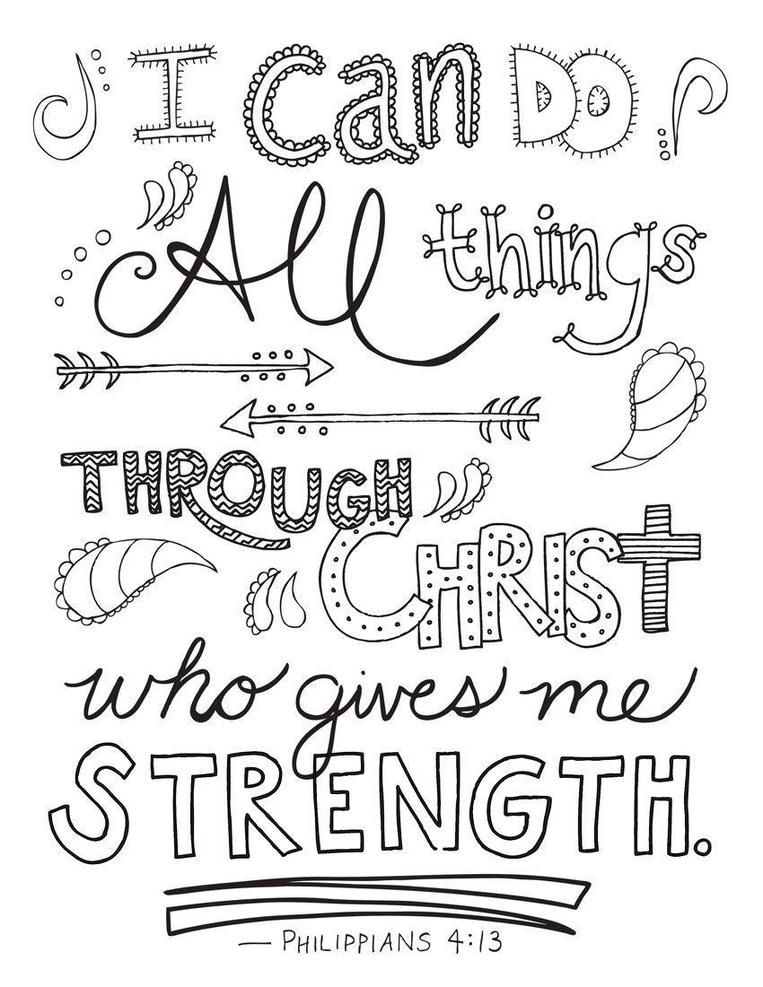 Printable Bible Verse Coloring Pages
 Bible Verse Coloring Page Philippians 4 13 by